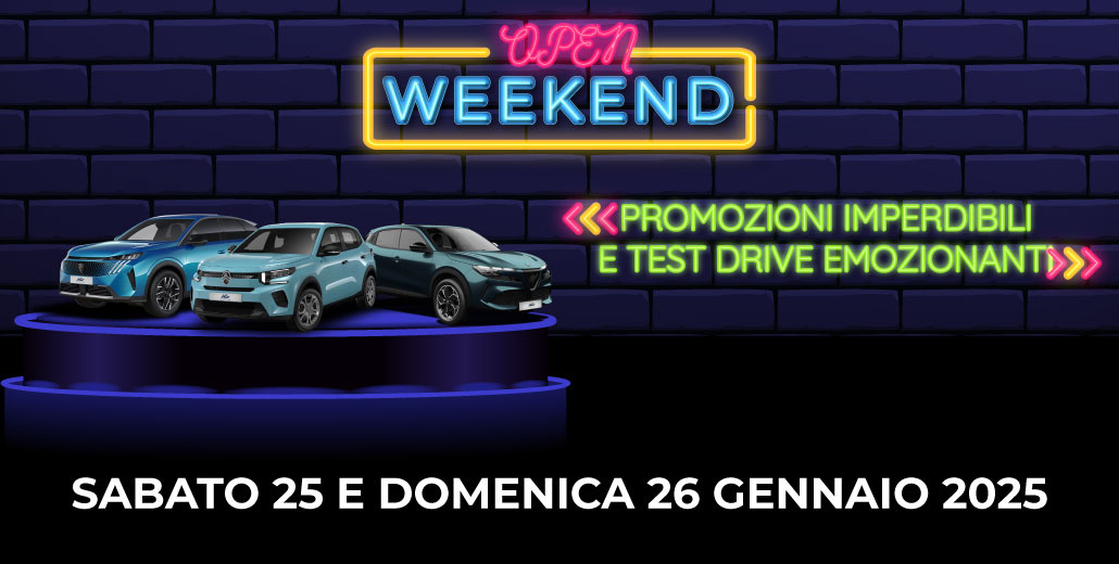 OPEN WEEKEND 25-26 GENNAIO 2025